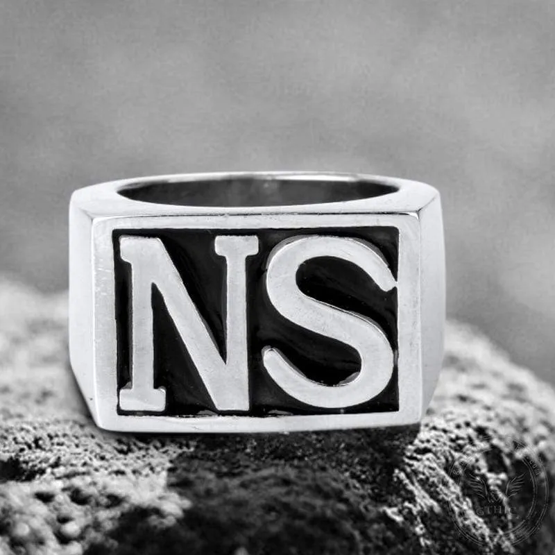 Custom Double Letter Initial Sterling Silver Ring sold by GTHIC product image thumbnail 2