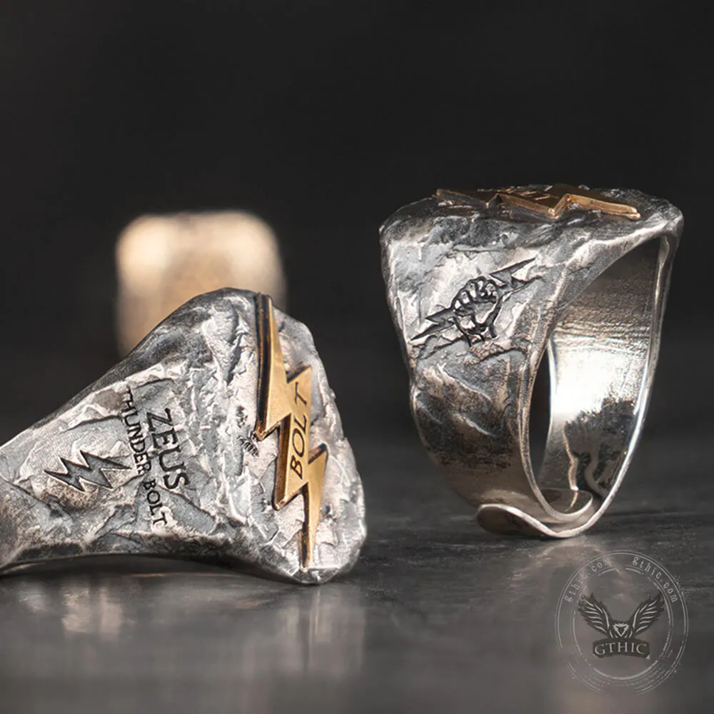 Wrath of Zeus Lightning Bolt Sterling Silver Ring sold by GTHIC product image thumbnail 3