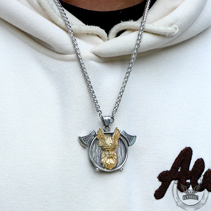 The All-Father Odin Tomahawk Stainless Steel Viking Pendant sold by GTHIC product image thumbnail 2