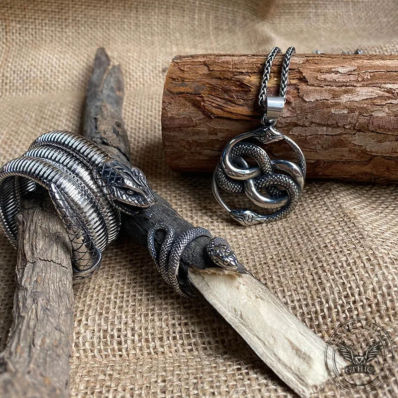 3 Pcs Coiled Snake Ring Pendant And Bracelet Jewelry Set sold by GTHIC product image thumbnail 2