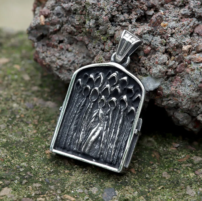 Retro Cross Ghost Stainless Steel Religion Pendant sold by GTHIC