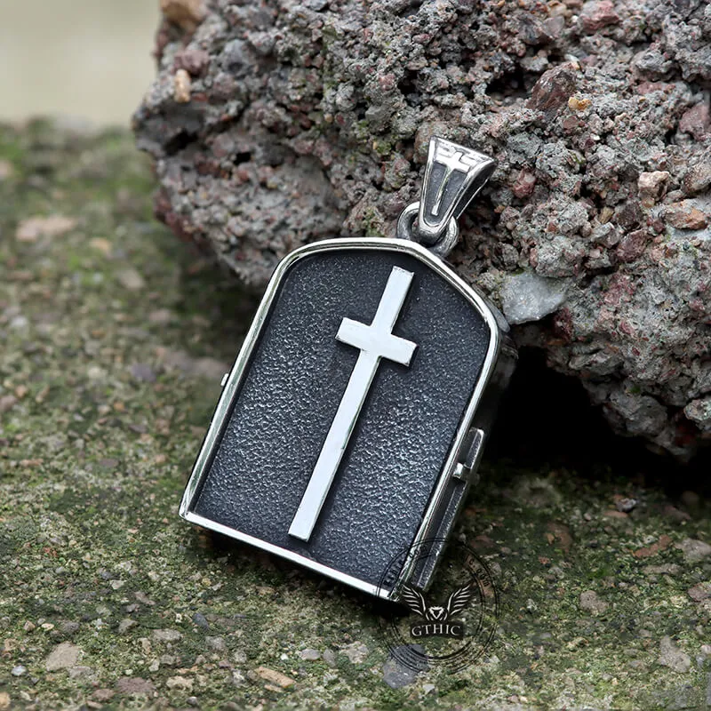 Retro Cross Ghost Stainless Steel Religion Pendant sold by GTHIC product image thumbnail 3