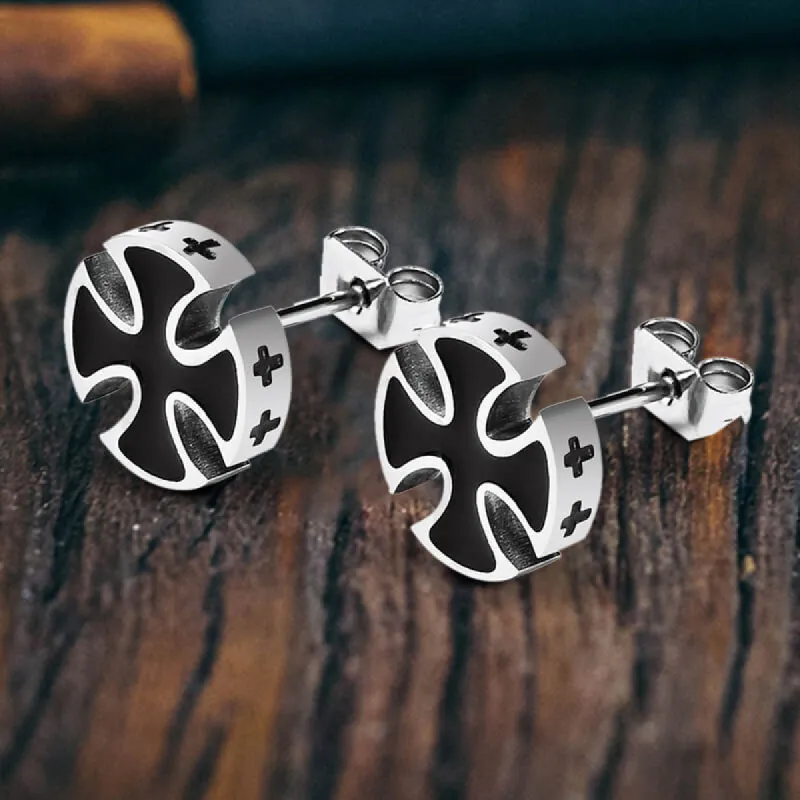 Iron Cross Stainless Steel Stud Earrings sold by GTHIC