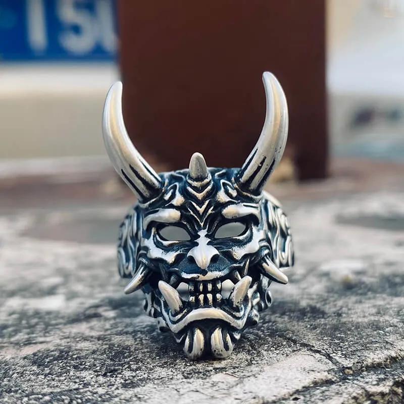 Vintage Oni Mask Sterling Silver Ring sold by GTHIC