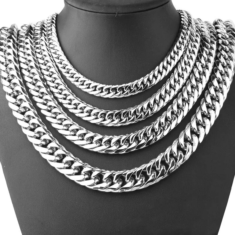 Heavy Men’s Stainless Steel Cuban Link Chain Necklace sold by GTHIC