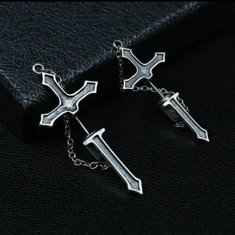 Gothic Sword Sterling Silver Stud Earring sold by GTHIC product image thumbnail 3