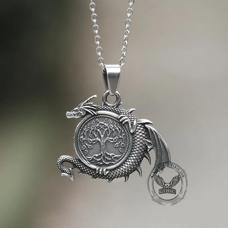 Celtic Dragon Yggdrasil Stainless Steel Viking Pendant sold by GTHIC product image thumbnail 4