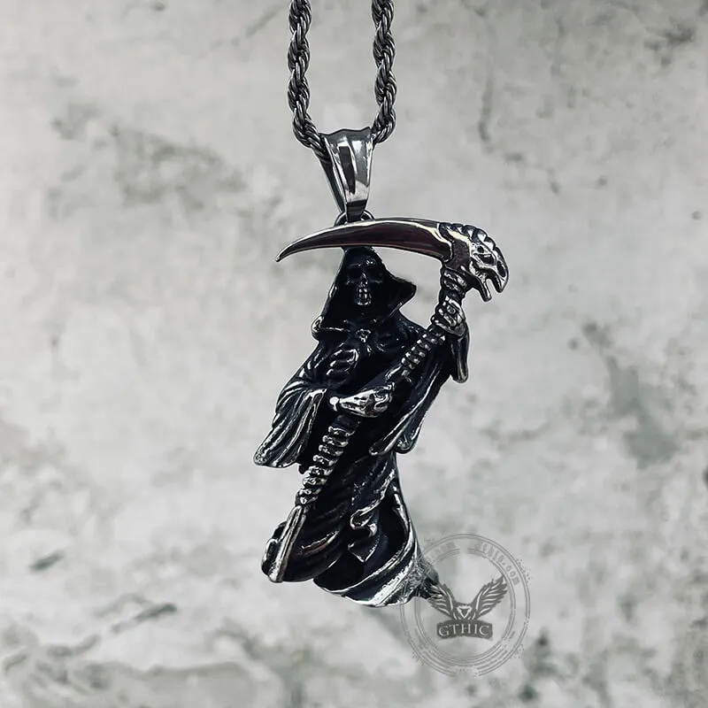 Grim Reaper Scythe Stainless Steel Pendant sold by GTHIC product image thumbnail 4