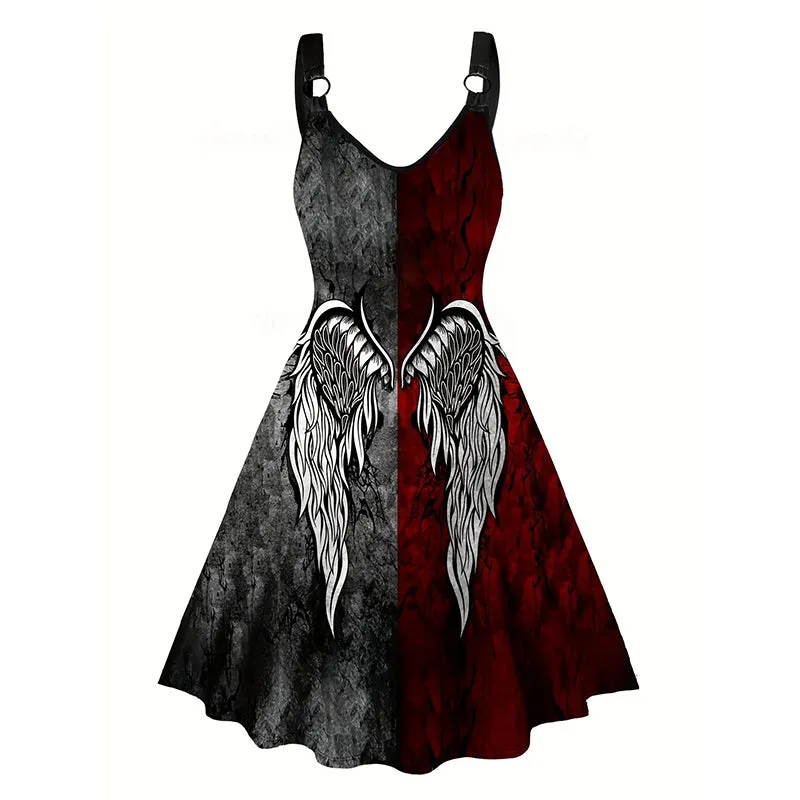 Angel Wings Pentagram Sleeveless Gothic Dress sold by GTHIC product image thumbnail 2