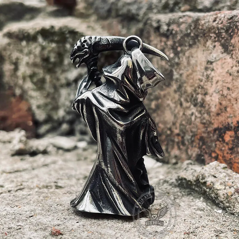 Grim Reaper Scythe Stainless Steel Pendant sold by GTHIC product image thumbnail 5