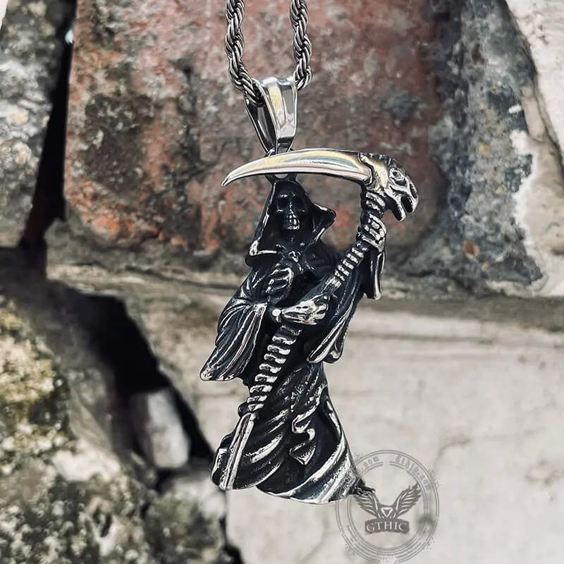 Grim Reaper Scythe Stainless Steel Pendant sold by GTHIC product image thumbnail 2