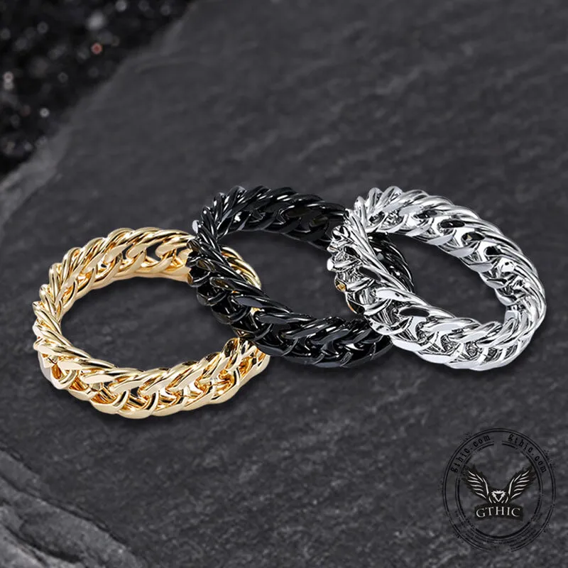 Minimalist Double Weave Chain Stainless Steel Ring sold by GTHIC