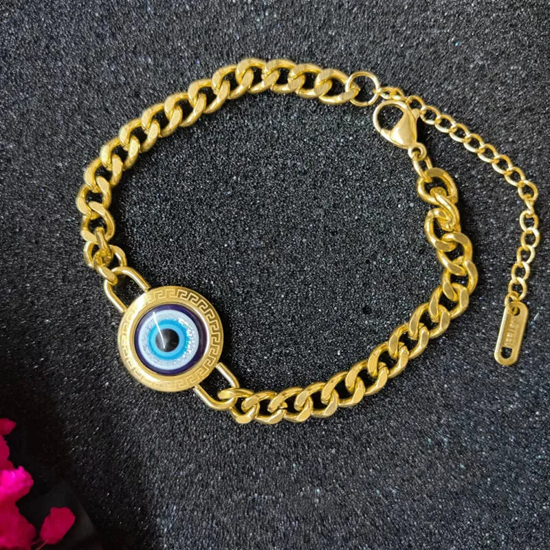 Gold Evil Eye Stainless Steel Bracelet sold by GTHIC product image thumbnail 3