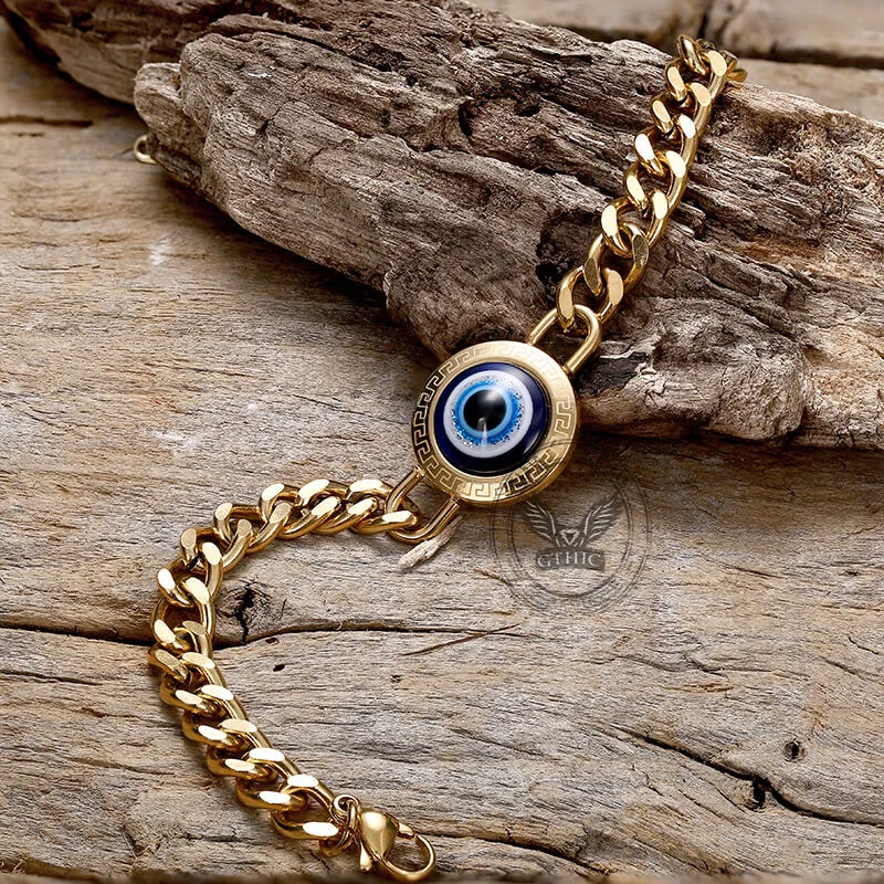 Gold Evil Eye Stainless Steel Bracelet sold by GTHIC