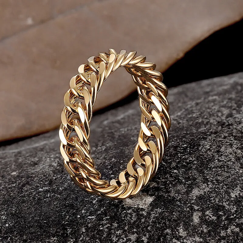 Minimalist Double Weave Chain Stainless Steel Ring sold by GTHIC product image thumbnail 4