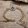 Gold Evil Eye Stainless Steel Bracelet sold by GTHIC