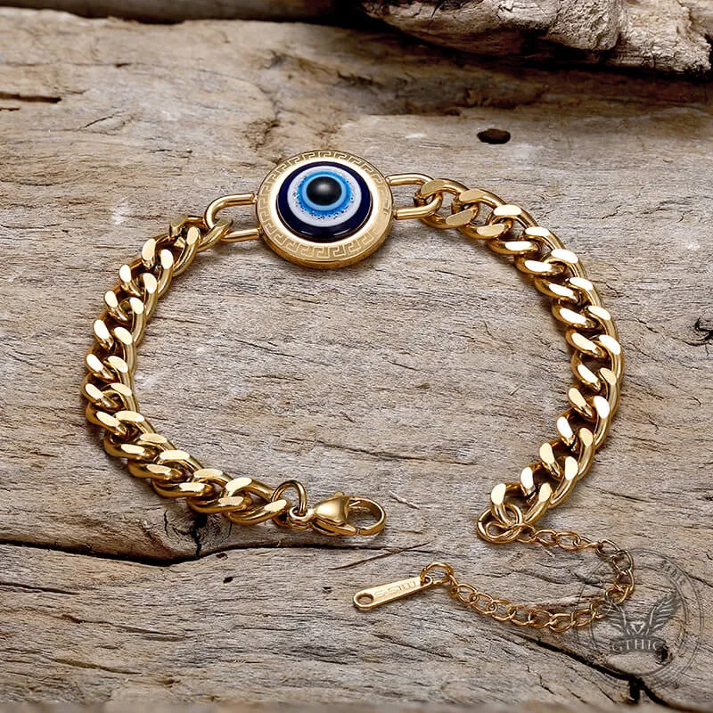 Gold Evil Eye Stainless Steel Bracelet sold by GTHIC product image thumbnail 4