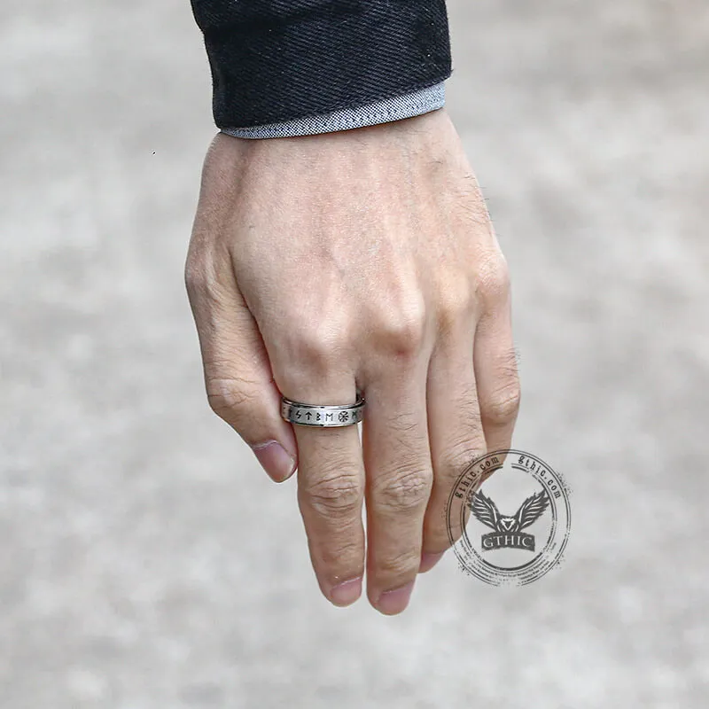 Vegvisir Runes Stainless Steel Spinner Ring sold by GTHIC product image thumbnail 3