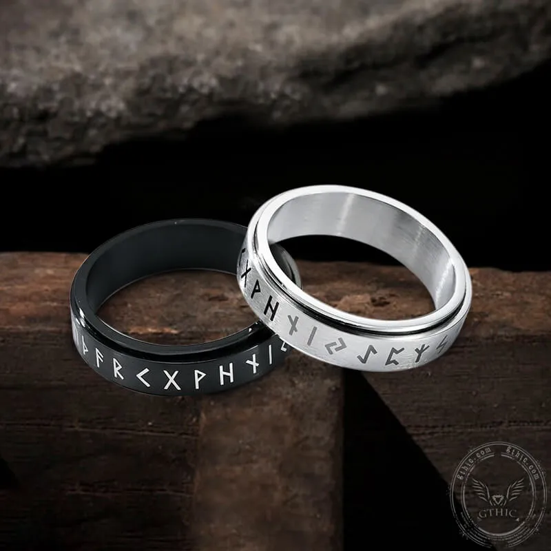 Vegvisir Runes Stainless Steel Spinner Ring sold by GTHIC product image thumbnail 4