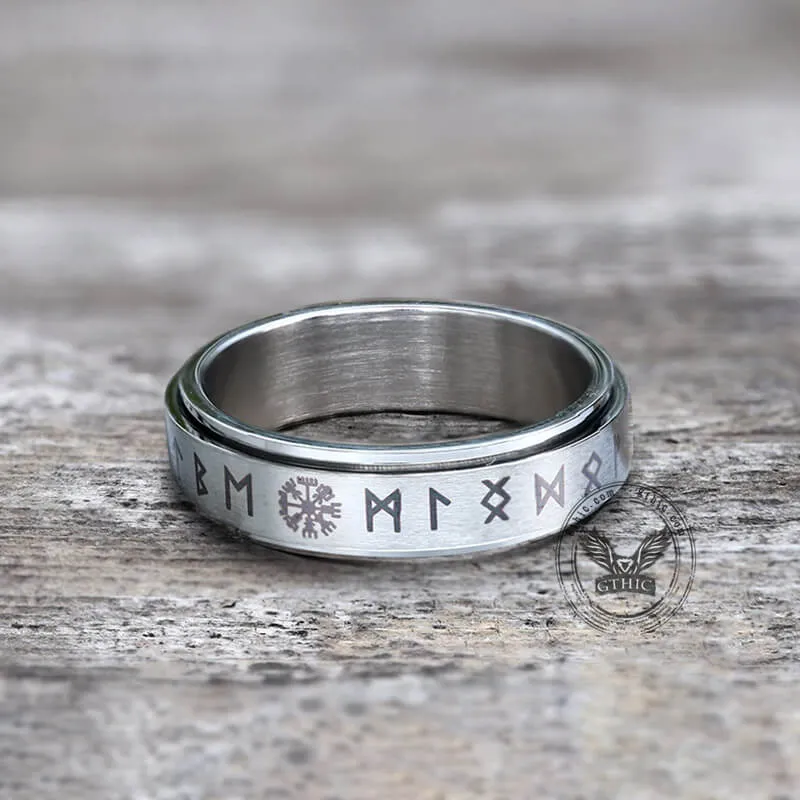 Vegvisir Runes Stainless Steel Spinner Ring sold by GTHIC product image thumbnail 5