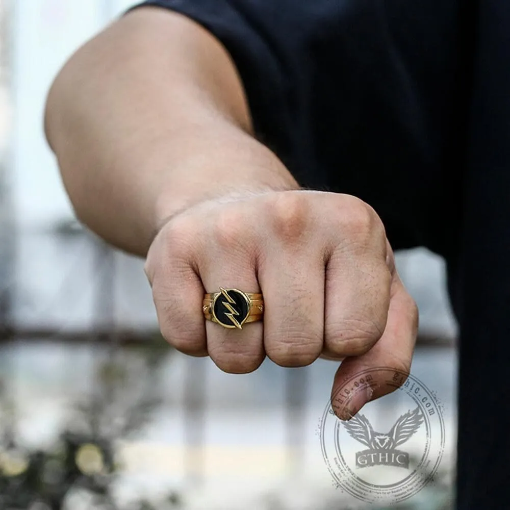 Gold Lightning Stainless Steel Ring sold by GTHIC product image thumbnail 2