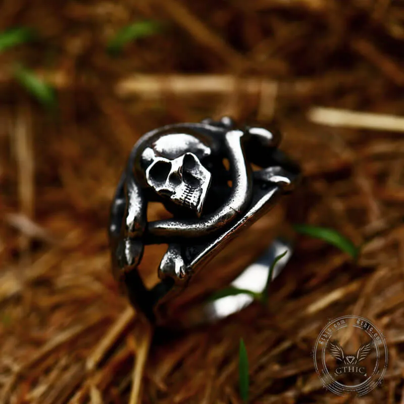 Coiled Snake Stainless Steel Skull Ring sold by GTHIC product image thumbnail 4