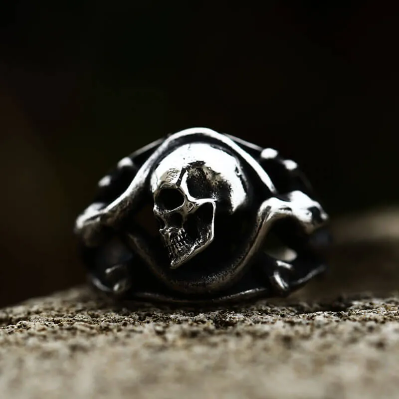 Coiled Snake Stainless Steel Skull Ring sold by GTHIC