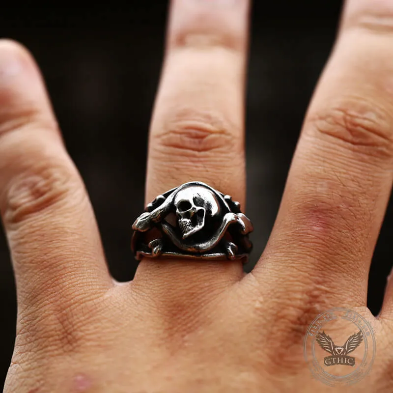Coiled Snake Stainless Steel Skull Ring sold by GTHIC product image thumbnail 3