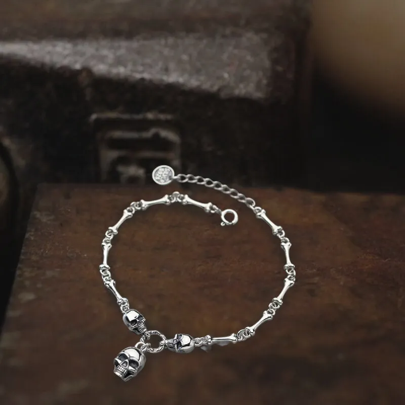 Skull Bones Sterling Silver Bracelet sold by GTHIC