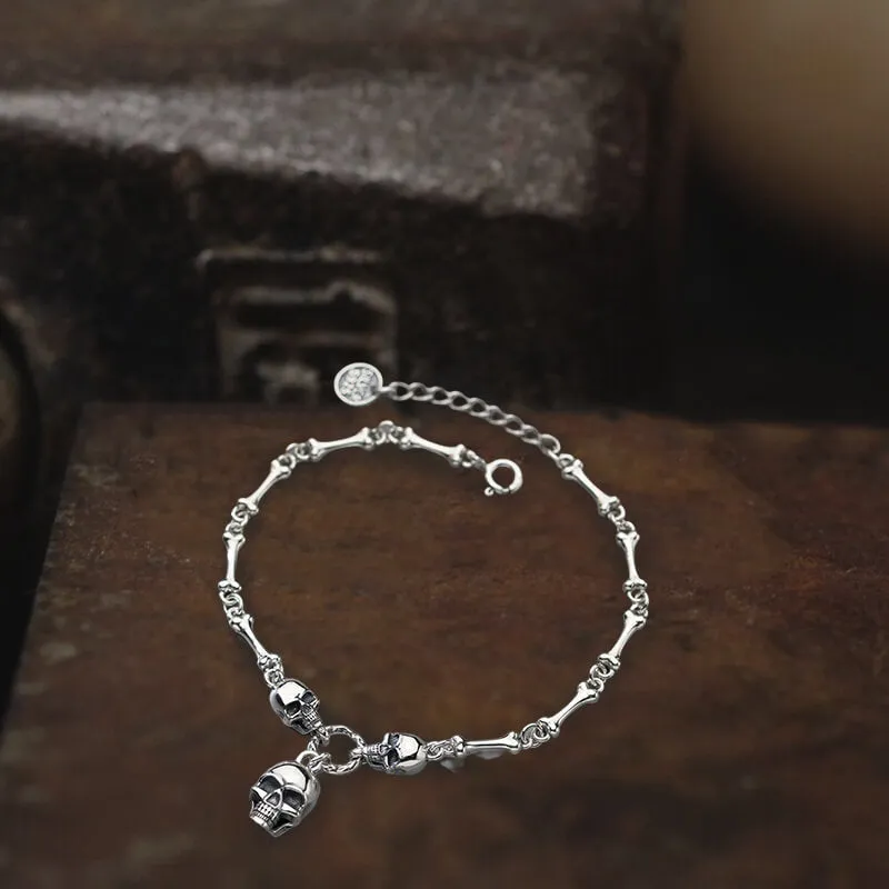Skull Bones Sterling Silver Bracelet sold by GTHIC