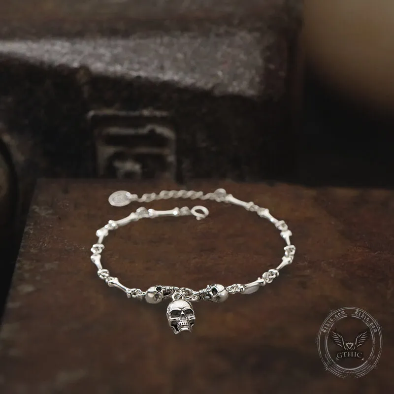 Skull Bones Sterling Silver Bracelet sold by GTHIC product image thumbnail 2