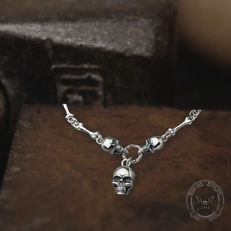 Skull Bones Sterling Silver Bracelet sold by GTHIC product image thumbnail 4