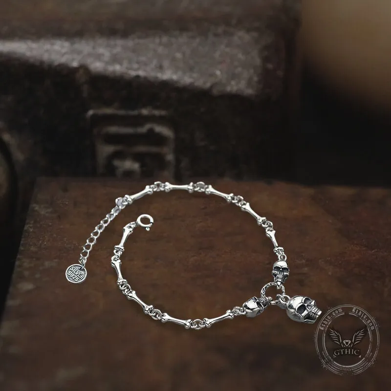 Skull Bones Sterling Silver Bracelet sold by GTHIC product image thumbnail 3