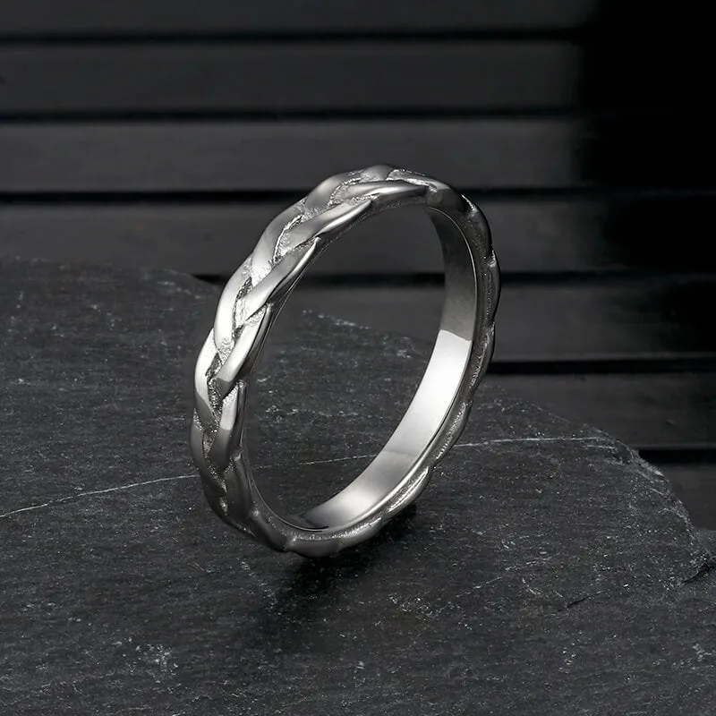 Simple Braided Pattern Stainless Steel Band Ring sold by GTHIC product image thumbnail 3