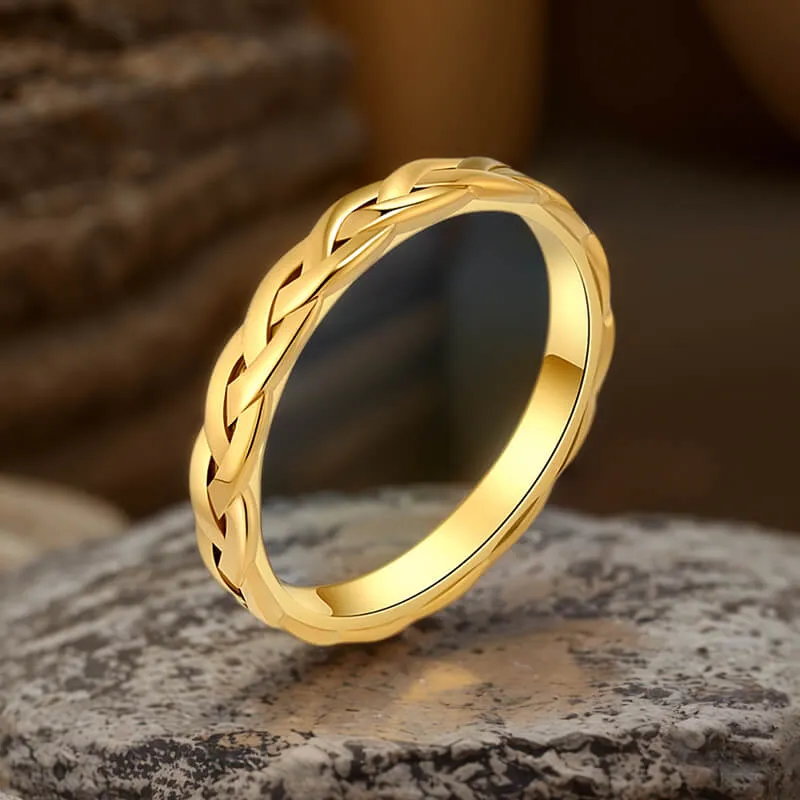 Simple Braided Pattern Stainless Steel Band Ring sold by GTHIC product image thumbnail 4