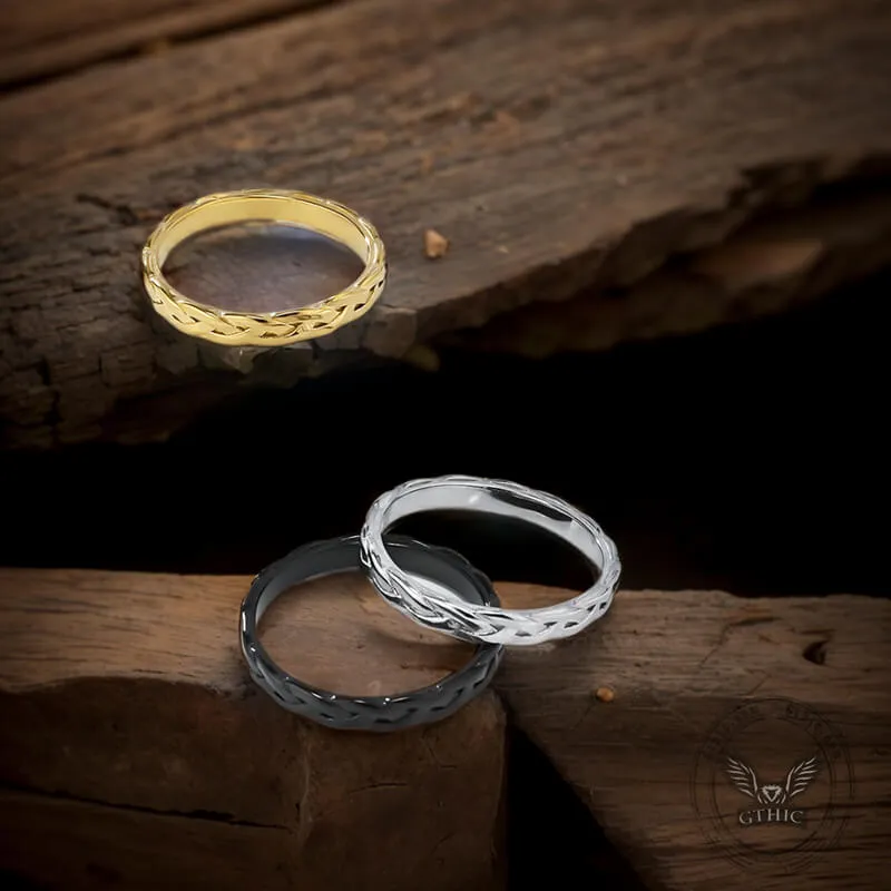 Simple Braided Pattern Stainless Steel Band Ring sold by GTHIC