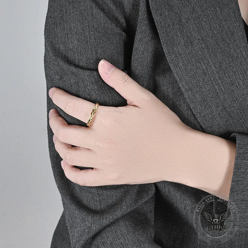 Simple Braided Pattern Stainless Steel Band Ring sold by GTHIC product image thumbnail 2
