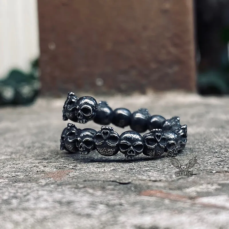 Retro Surrounded Skull Stainless Steel Ring sold by GTHIC product image thumbnail 4