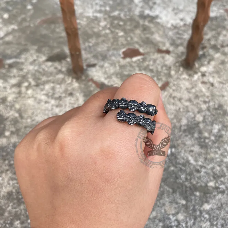 Retro Surrounded Skull Stainless Steel Ring sold by GTHIC product image thumbnail 2