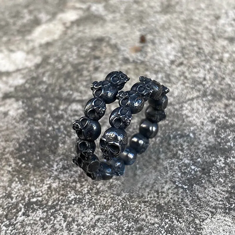 Retro Surrounded Skull Stainless Steel Ring sold by GTHIC