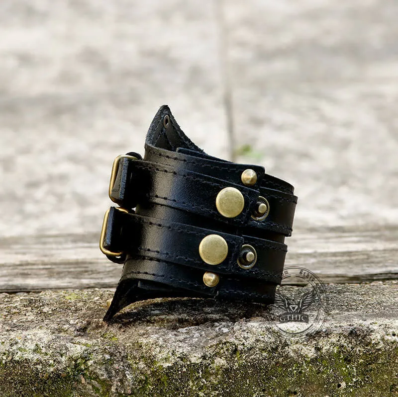 Punk Leather Wristband Bracelet sold by GTHIC product image thumbnail 5