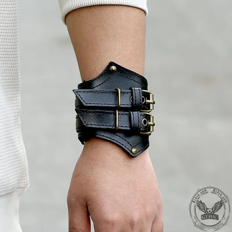 Punk Leather Wristband Bracelet sold by GTHIC product image thumbnail 2