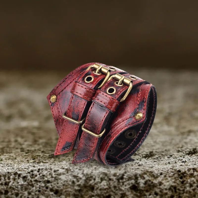 Punk Leather Wristband Bracelet sold by GTHIC