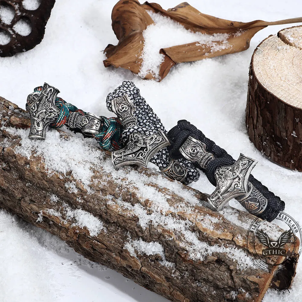 Thor's Hammer Braided Rope Viking Bracelet sold by GTHIC product image thumbnail 4