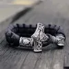 Thor's Hammer Braided Rope Viking Bracelet sold by GTHIC