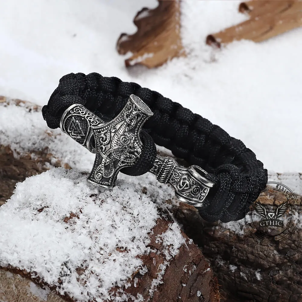 Thor's Hammer Braided Rope Viking Bracelet sold by GTHIC product image thumbnail 5