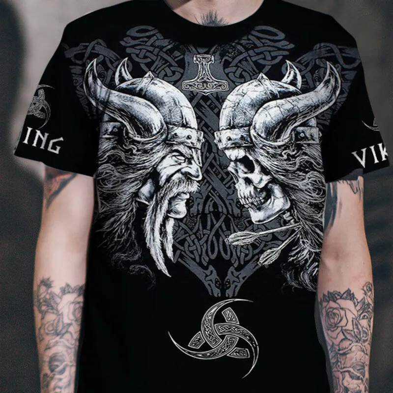 Odin Skull Polyester Viking T-Shirt sold by GTHIC product image thumbnail 2