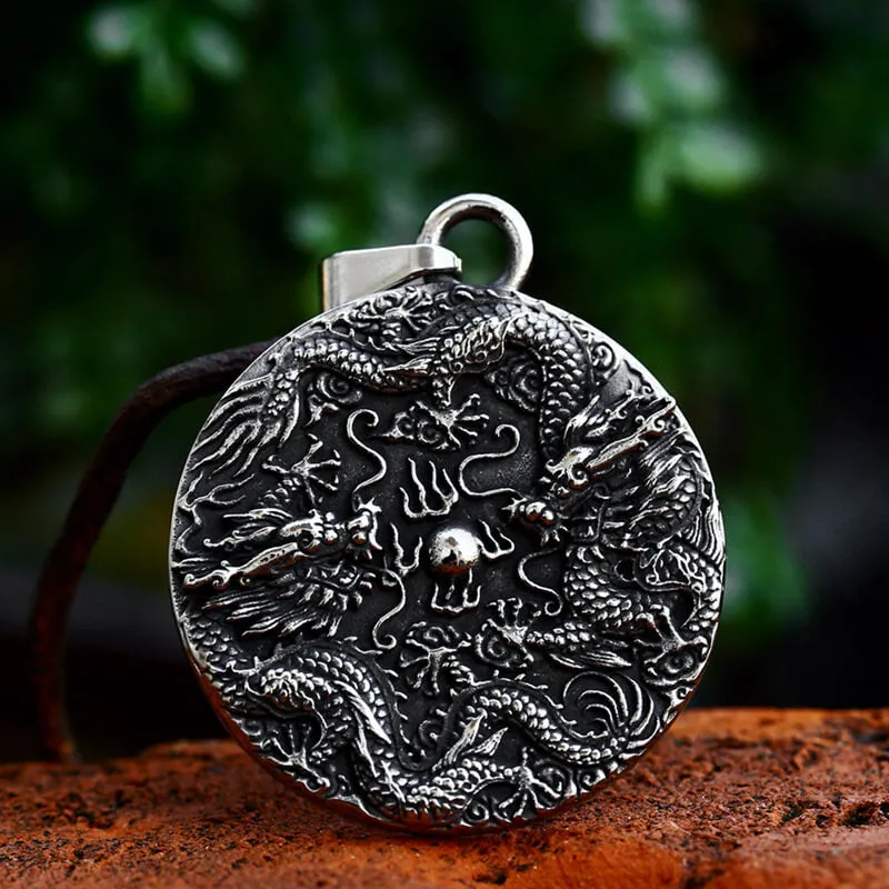Chinese Dragon Amulet Stainless Steel Pendant sold by GTHIC