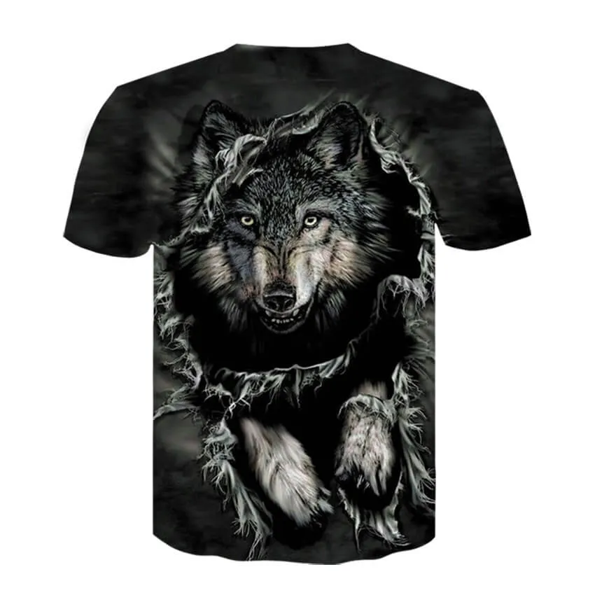 Wild Wolf Polyester Skull T-shirt sold by GTHIC product image thumbnail 3