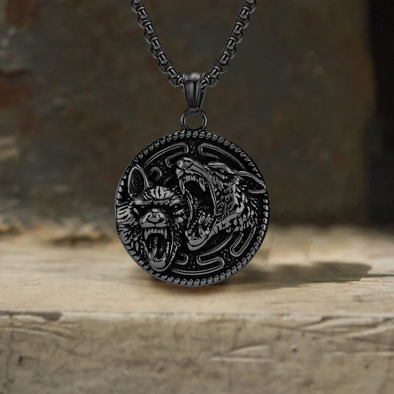 Vintage Nordic Wolf Valknut Stainless Steel Viking Pendant sold by GTHIC product image thumbnail 3